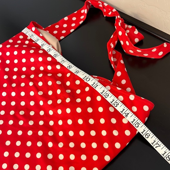 DownEast Basics Sausalito Halter Pinup Polka dot Tankini, red and white, size L - Picture 6 of 8